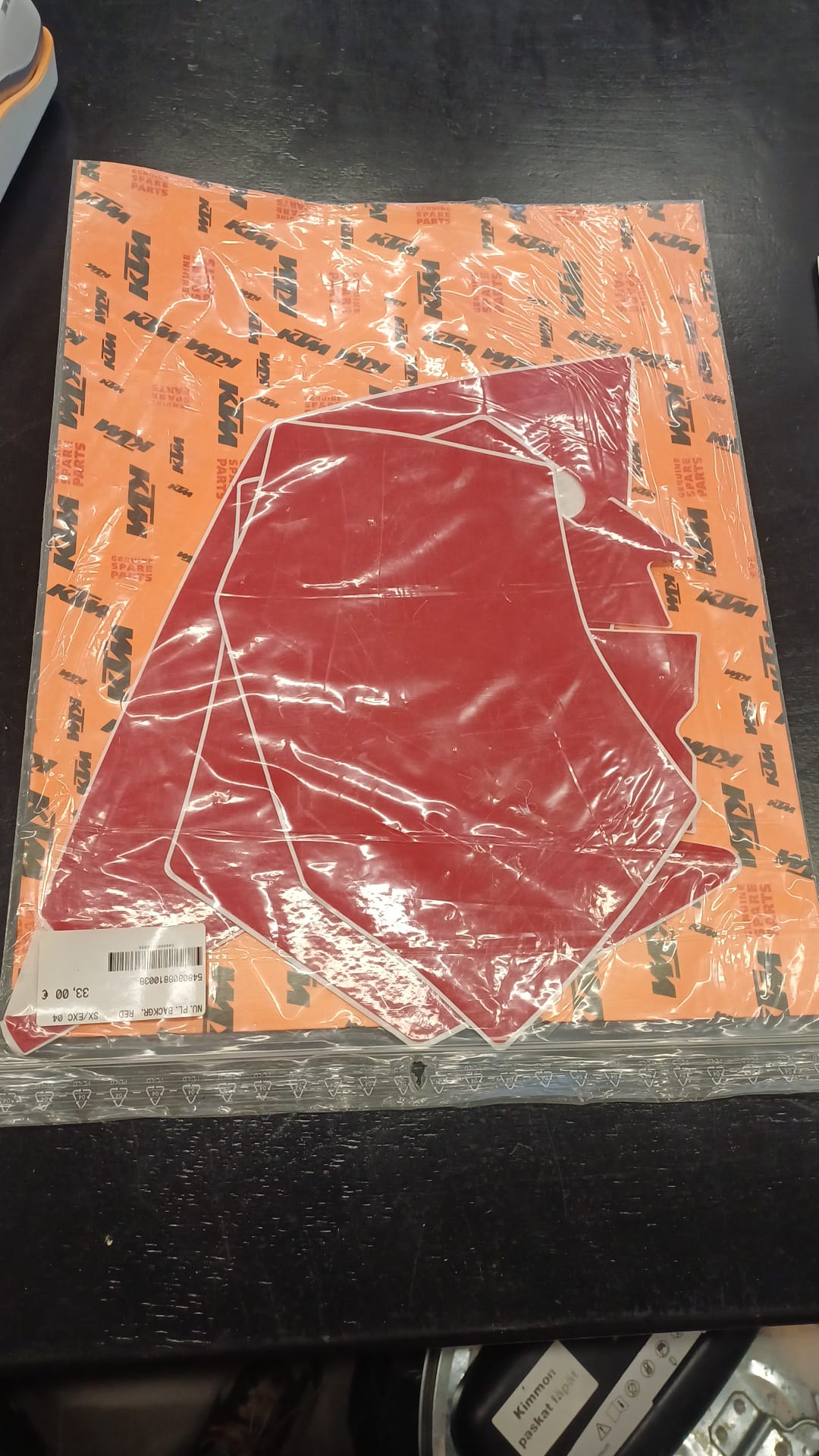 Numerpohjatarrat punaiset SX/EXC 04