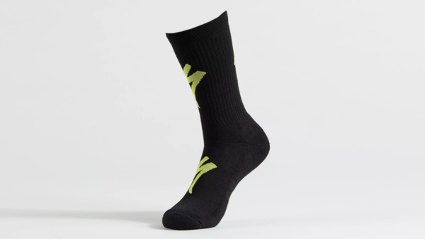 Specialized Techno MTB Tall sock, ajosukat Musta/vihreä