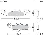 Moto-Master, jarrupalat Nitro, etu Kawasaki 01-17 KX85, 97-00 KX80, Suzuki 05-17