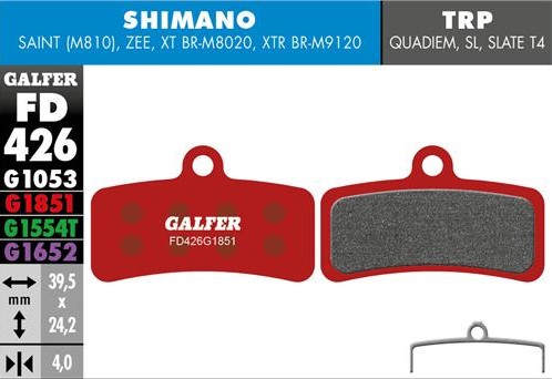 Galfer Advanced, Shimano jarrupalat