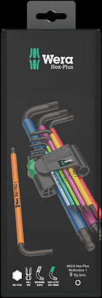 Wera 950/9 Hex-Plus Multicolor, tykalusarja